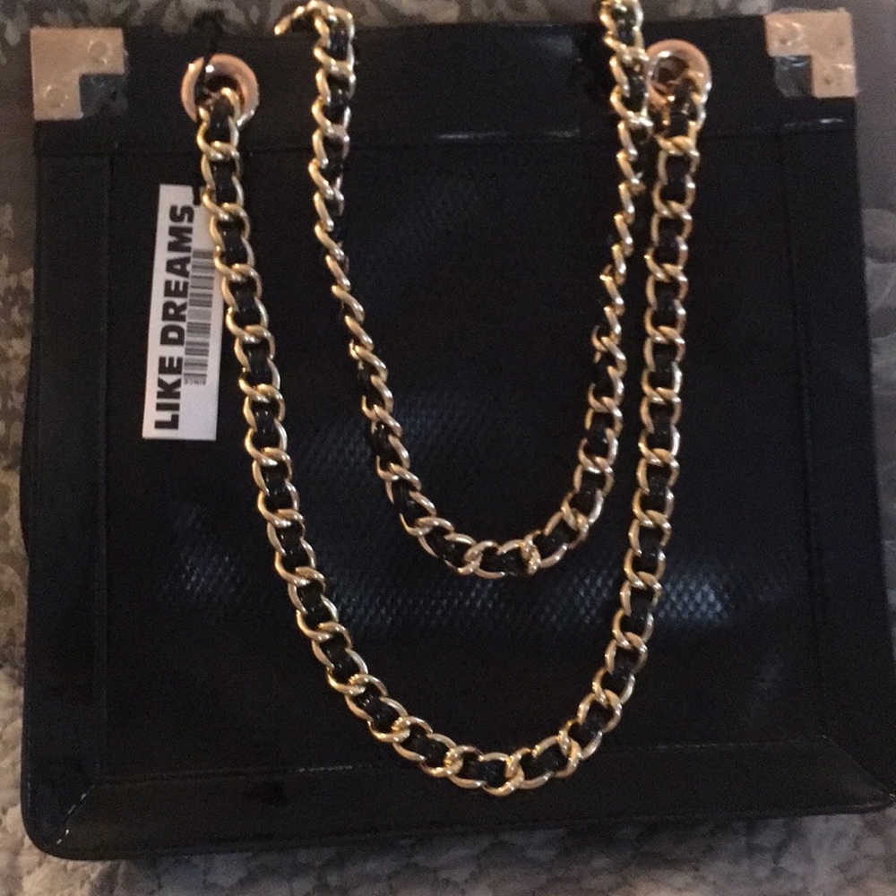 Like Dreams Vinyl Bag with Chain Straps